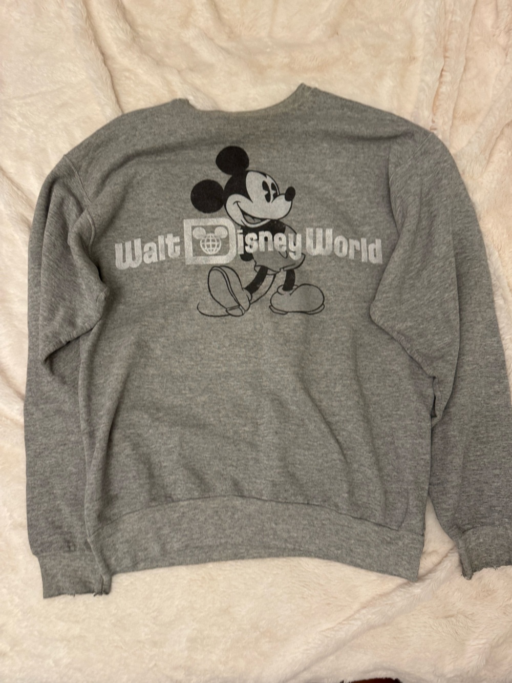 Vintage Gray Disney Mickey Mouse Crew Neck Sweatshirt